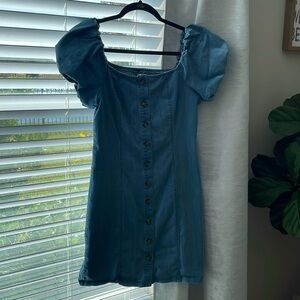 Button down denim dress
